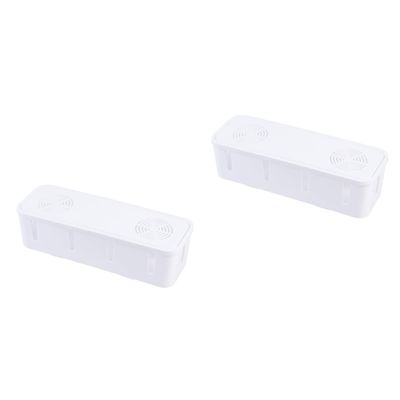 DOITOOL 2pcs Socket Safety Box Organizer for Cables and Wires Creative White Storage for for Cord Management and Tidy Spaces