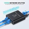 Gigabit Ethernet Splitter 1 to 2 High Speed 1000Mbps, LAN Network Splitter with USB Power Cable, Gigabit RJ45 Internet Ethernet Splitter for Cat 5/5e/6/7/8 Cable [2 Devices Networked Simultaneously] view 2