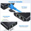 Gigabit Ethernet Splitter 1 to 2 High Speed 1000Mbps, LAN Network Splitter with USB Power Cable, Gigabit RJ45 Internet Ethernet Splitter for Cat 5/5e/6/7/8 Cable [2 Devices Networked Simultaneously] view 4