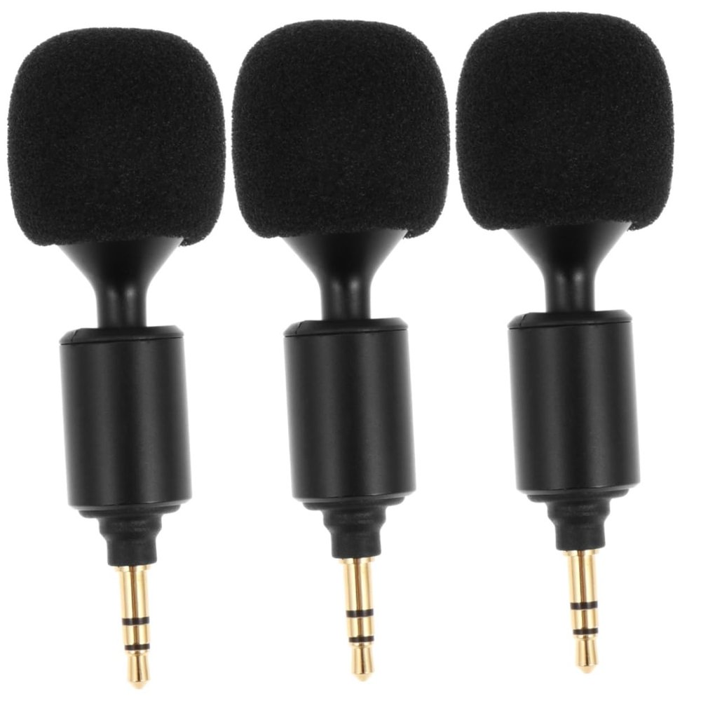 DOITOOL 3pcs Bendable and Flexible 3.5mm Mic Perfect for Pc Laptop Phone and Tablet Quality Sponge Cover for Protection