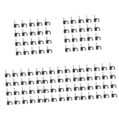 DOITOOL 500pcs Black Plastic Cable Clips for Wire Management Cord Organizers for Home Office and School Easy to Install Wire Holders for Cables and Phone Lines