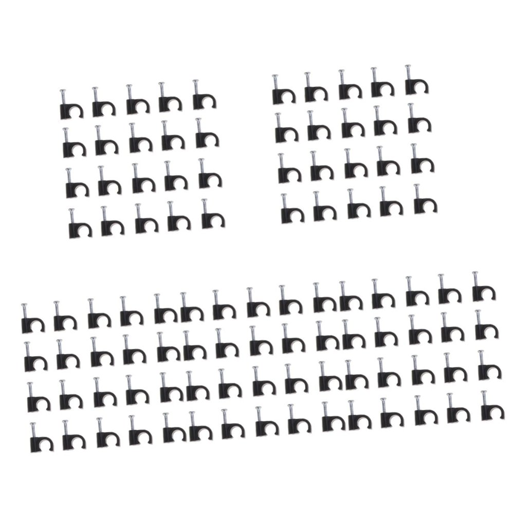 DOITOOL 500pcs Black Plastic Cable Clips for Wire Management Cord Organizers for Home Office and School Easy to Install Wire Holders for Cables and Phone Lines