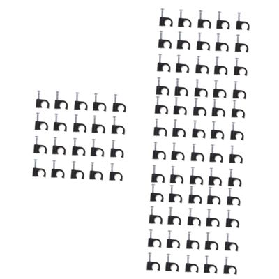 DOITOOL 400pcs Black Plastic Cable Clips for Wire Management Cord Organizers for Home Office School Easy to Install Wire Holders for Clean Desktops and Walls