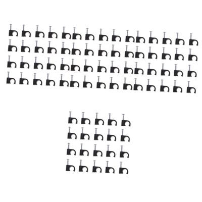 DOITOOL 400pcs Black Cable Clips for Organizing Cords Wire Fasteners for Cable Winder for Smooth for Phone Lines and Ethernet