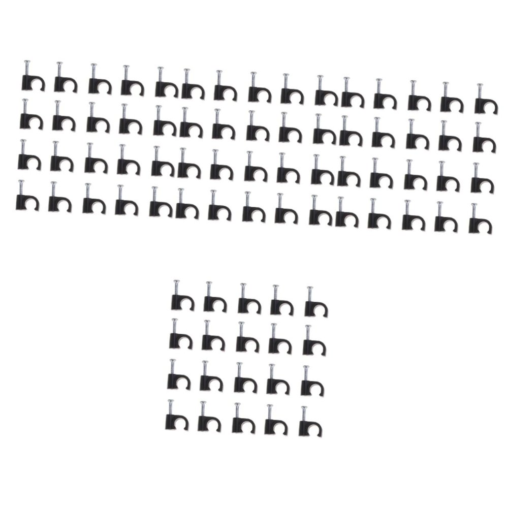 DOITOOL 400pcs Black Cable Clips for Organizing Cords Wire Fasteners for Cable Winder for Smooth for Phone Lines and Ethernet