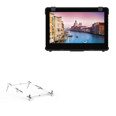BoxWave Stand and Mount Compatible with Gechic 1102I (11.6 in) - Pocket Aluminum Stand 3-in-1, Portable Multi Angle Viewing Riser - Metallic Silver