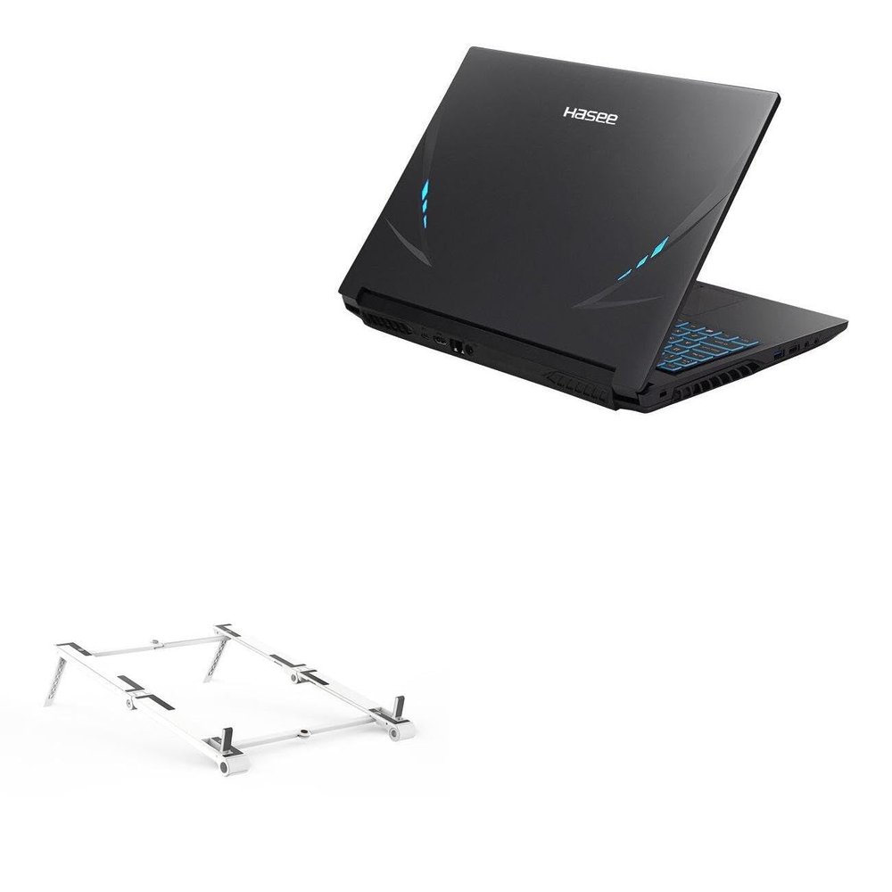 BoxWave Stand and Mount Compatible with Hasee Ares Z7-CT7VA - Pocket Aluminum Stand 3-in-1, Portable Multi Angle Viewing Riser - Metallic Silver