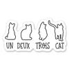 Un Deux Trois Cat Stickers - 2 Pack - Waterproof Vinyl for Car, Phone, Water Bottle, Laptop - Funny Cat Lover Decals (2-Pack) view 1