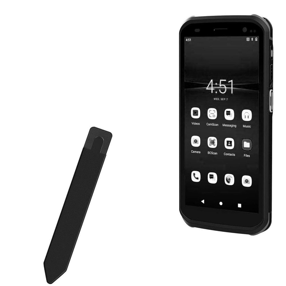 BoxWave Stylus Pouch Compatible with Rongta PDA i1 (5.5 in) - Stylus PortaPouch, Pen Stylii Holder Carrier Portable Self-Adhesive - Jet Black
