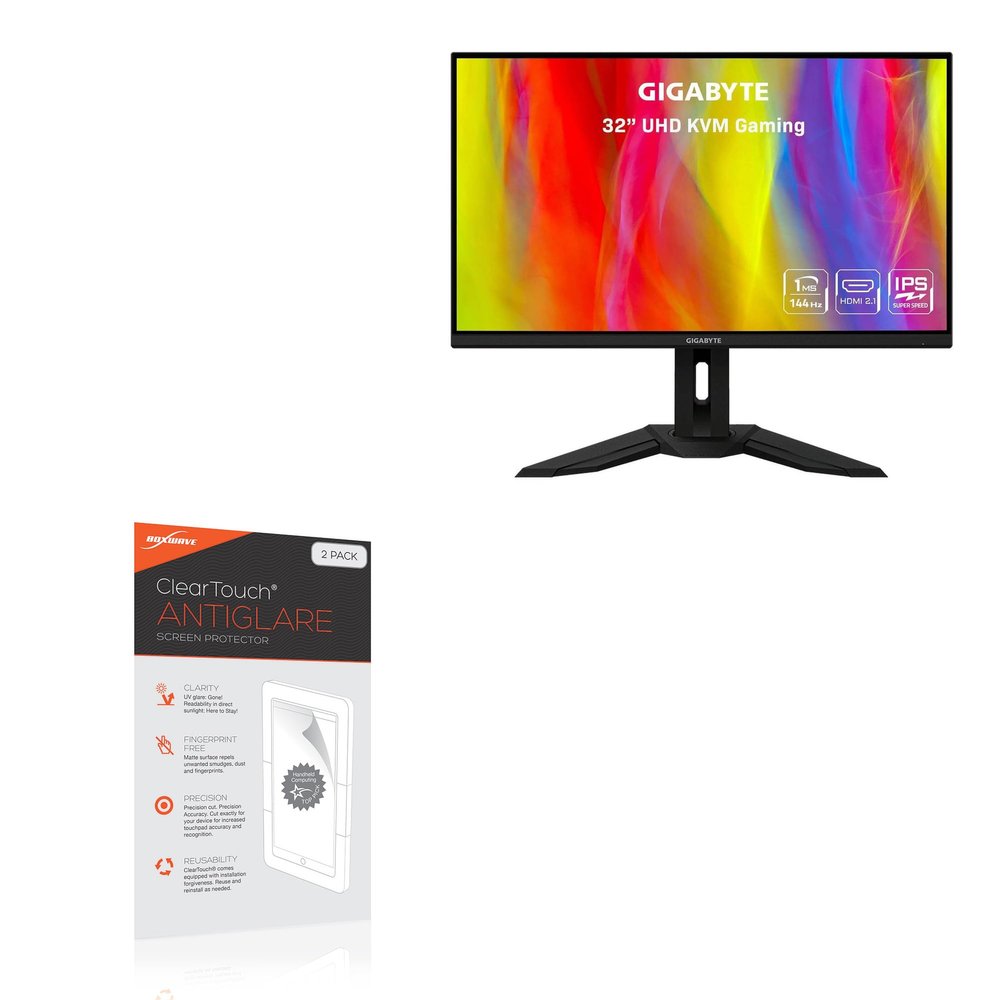 BoxWave Screen Protector Compatible with Gigabyte M32U (32 in) - ClearTouch Anti-Glare (2-Pack), Anti-Fingerprint Matte Film Skin