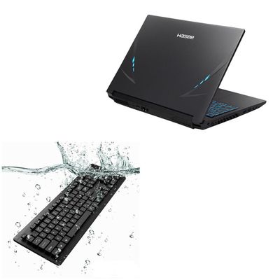 BoxWave Keyboard Compatible with Hasee Ares Z7-CT7VA - AquaProof USB Keyboard, Washable Waterproof Water Resistant - Jet Black