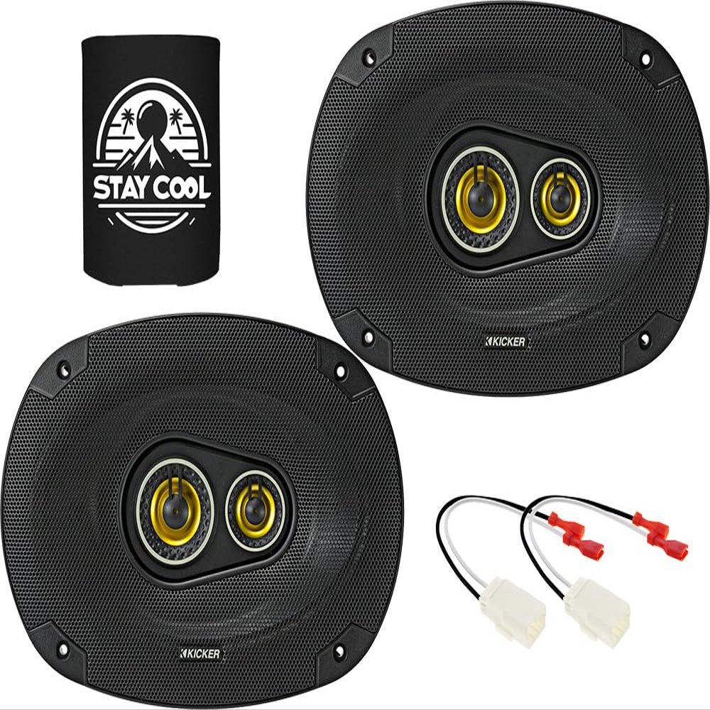 KICKER Speakers 6x9 inch for RAM 1500/2500/3500 (Amplified) 2019-2023 Upgrade Kit - Pair of CS Series with Harness, Car Audio Front or Rear Door Speaker CSC6934, 46CSC6934