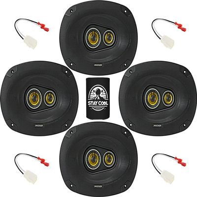 KICKER Speakers 6x9 inch for RAM 1500/2500/3500 (Amplified) 2019-2023 Upgrade Kit - 4 Pack of CS Series with Harness, Car Audio Front and Rear Door Speaker CSC6934, 46CSC6934