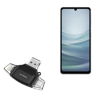 BoxWave Smart Gadget Compatible with Sharp Aquos Sense7 - AllReader SD Card Reader, microSD Card Reader SD Compact USB - Jet Black