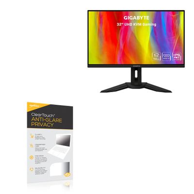 BoxWave Screen Protector Compatible with Gigabyte M32U (32 in) - ClearTouch Anti-Glare Privacy (2-Pack), Privacy Screen Protector Flexible Film Anti-Glare