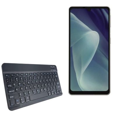 BoxWave Keyboard Compatible with Sharp Aquos Sense7 Plus - SlimKeys Bluetooth Keyboard, Portable Thin with Chiclet-Style Keys - Jet Black