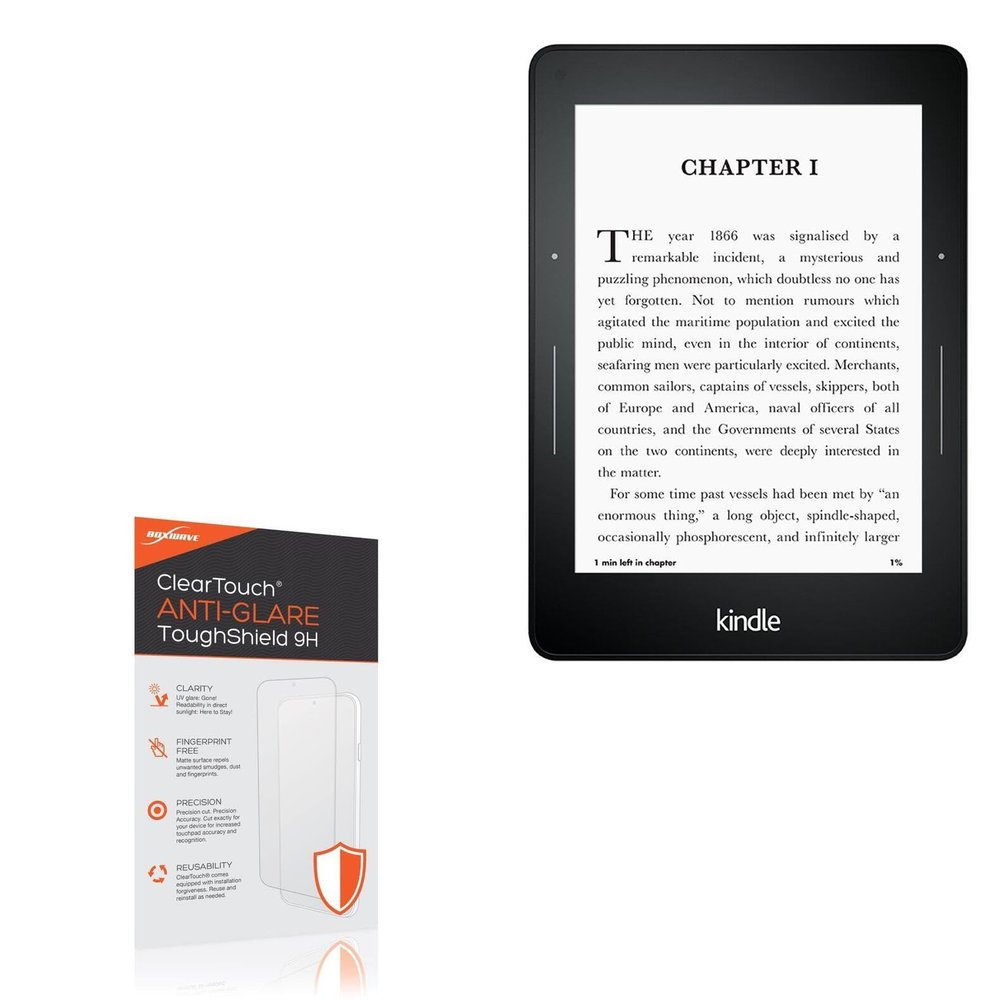 BoxWave Screen Protector Compatible with Amazon Kindle Paperwhite (3rd Gen 2015) - ClearTouch Anti-Glare ToughShield 9H (2-Pack), Anti-Glare 9H Tough Flexible Film Screen Protector