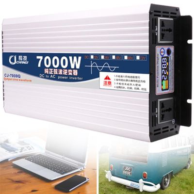 kubeier DC 12V 24V 48V 60V to AC 110V 220V Pure Sine Wave Power Inverter 6000W 7000W 8000W with sockets Output and LCD Display Ideal for Most Small Power appliances,7000W-24Vto110V
