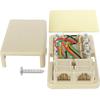 NECABLES Phone Jack Surface Mount Dual Port for 2 Phone Line Telephone Jack Box 8 Screw Terminals to 2 RJ11 6P4C Female Ivory view 2