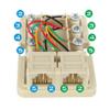 NECABLES Phone Jack Surface Mount Dual Port for 2 Phone Line Telephone Jack Box 8 Screw Terminals to 2 RJ11 6P4C Female Ivory view 3