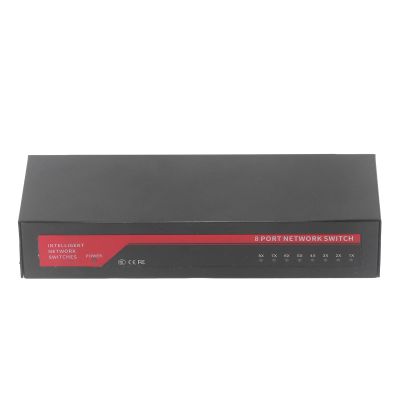 Ethernet Splitter Switch, 8-Port Gigabit PoE Switch Efficient Data Transmission Fanless for Home Office (Airshiyxv5ek6rp1-11)