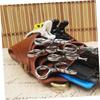 Beatifufu Barber Tool Belt Bag Scissor Organizer Essential for Hair Salons Brown view 3