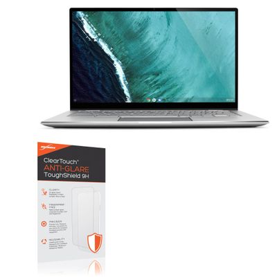 BoxWave Screen Protector Compatible with ASUS Chromebook Flip C434 - ClearTouch Anti-Glare ToughShield 9H (2-Pack), Anti-Glare 9H Tough Flexible Film Screen Protector