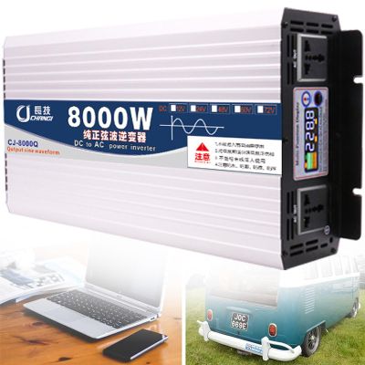 kubeier DC 12V 24V 48V 60V to AC 110V 220V Pure Sine Wave Power Inverter 6000W 7000W 8000W with sockets Output and LCD Display Ideal for Most Small Power appliances,8000W-12Vto220V