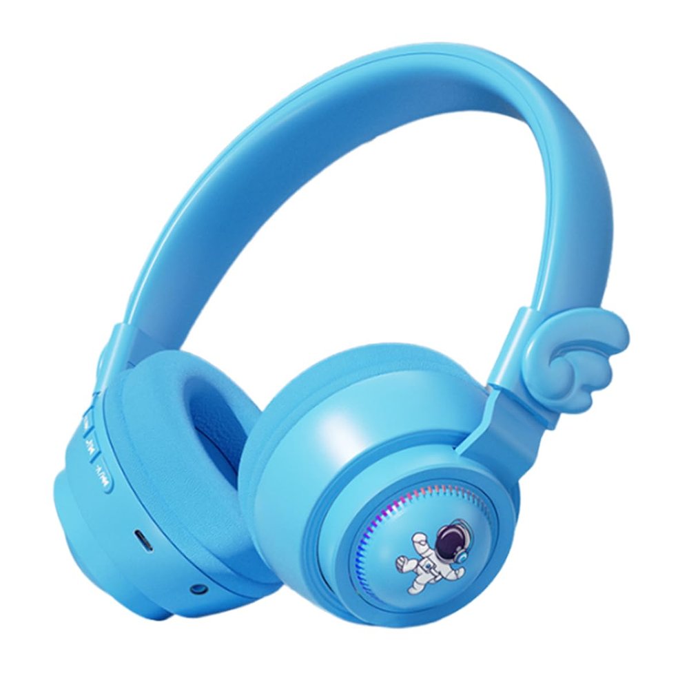 Bluetooth Headphones Wireless For Kids ,Volume Limited 85/89dB,Bluetooth 5.3,Over On Ear Foldable Noise Protection Headset,Wired Inline AUX Cord Mic for Boy Travel School Phone Pad Tablet PC (blue)