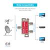 QualConnect 2 Ghz Coaxial Cable Splitter High Frequency Satellite/Broadband 1 x F-Pin Female Input & Output DC Passing on All Ports view 2