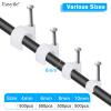 Cable Wire Clips 4mm 6mm 8mm 10mm Cable Management RG6 RG59 CAT5 CAT6 RJ45 Electrical Ethernet Dish TV Speaker Wire Cord Tie Holder Single Coaxial Nail Clamps(Pack of 2000) view 3