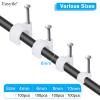 Cable Wire Clips 4mm 6mm 8mm 10mm Cable Management RG6 RG59 CAT5 CAT6 RJ45 Electrical Ethernet Dish TV Speaker Wire Cord Tie Holder Single Coaxial Nail Clamps (Pack of 400) view 3