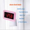 HANNLOMAX HX-117CR Alarm Clock Radio, PLL AM/FM Radio, 1.2" Red LED Display, Dual Alarm, Alarm Wake Up to Radio or Buzzer (Pink) view 2