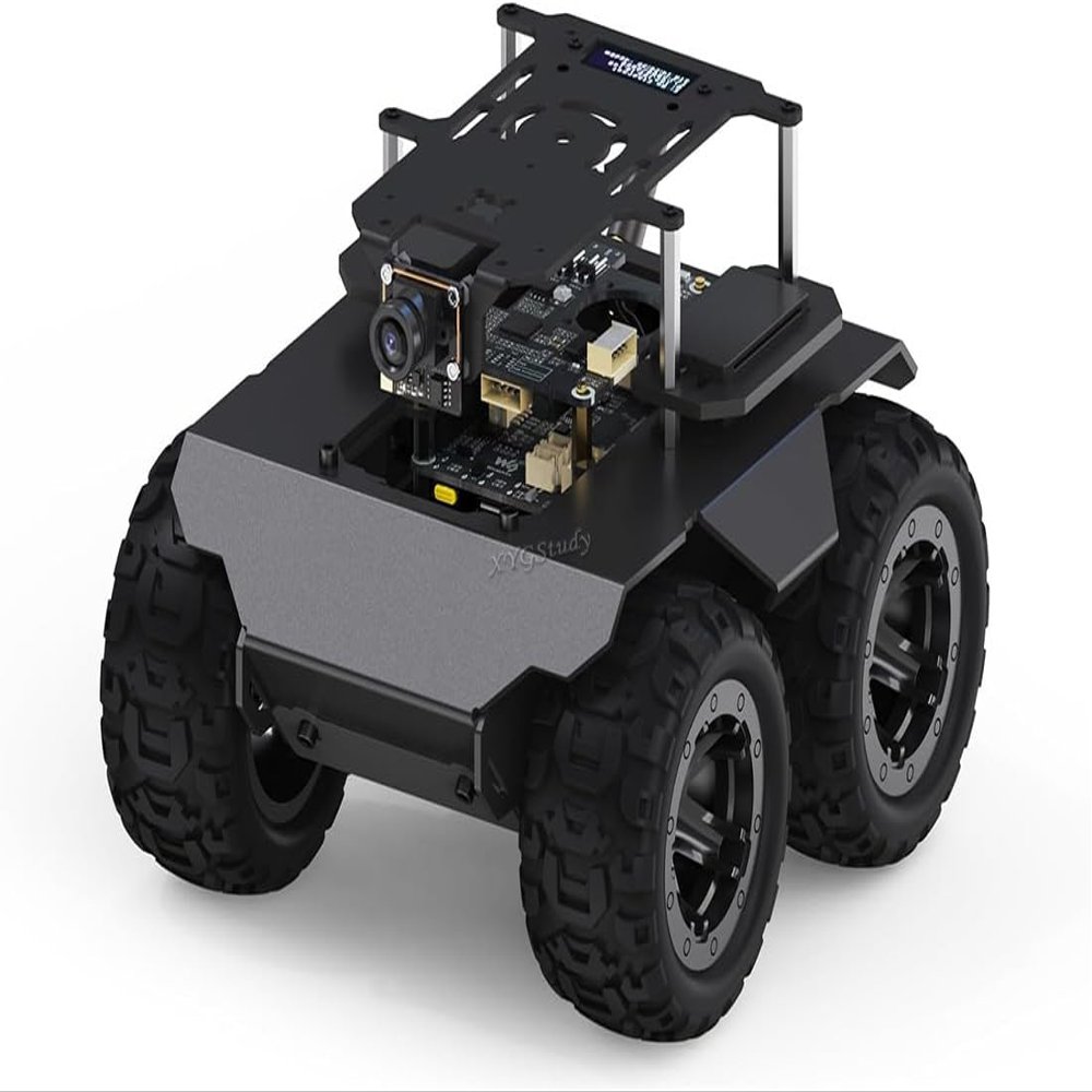 RaspRover Open-Source 4WD AI Robot Compatible with Raspberry Pi 5 with Dual Controllers and Computer Vision, PI5-4GB NOT Included @XYGStudy (RaspRover PI5 AI Kit Acce)