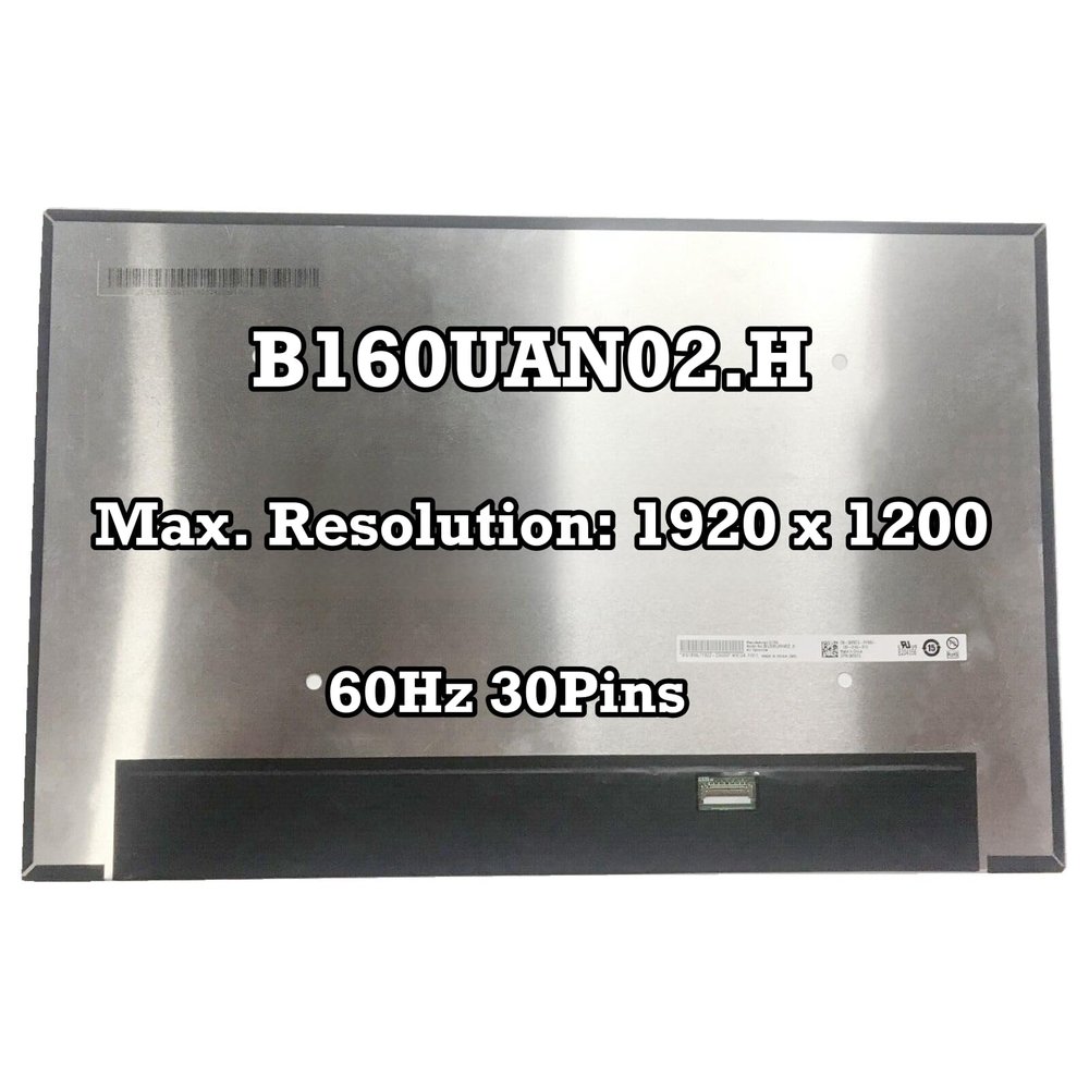 100% sRGB B160UAN02.H Non-Touch LED LCD Screen 16" WUXGA 1920x1200 60Hz 30 Pin New Replacement