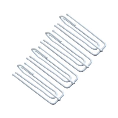 Ciieeo 8pcs White Stainless Steel Curtain Hooks Double Metal Drapery Fork Hooks for Pinch Pleat Curtains Easy Installation for Tracks and Drapery