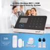 Matybobe WiFi GSM Home Alarm Security System, 2.4in LCD Wireless DIY Smart Home Burglar Security Alarm System 16 Piece Kit, Compatible with Alexa Google Home Voice Control for Home Security view 3