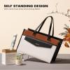 LOVEVOOK Laptop Bag for Women, 15.6'' Laptop Tote Purse 2-in-1 Professional Work Bag Business Briefcase with Clutch Purse, Waterproof Leather Computer Handbag for Teacher Office Travel view 3