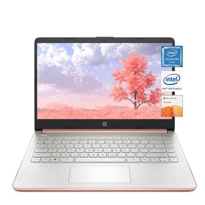HP Stream 14-inch Laptop, Intel Celeron N4120, 32GB RAM, 576GB Storage(64GB eMMC+512GB Micro SD), 14-inch HD Display, Win 11 H in S Mode, One Year of Microsoft 365 (Rose Gold), W/GaLiMu