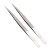 NOLITOY 2pcs Professional Steel Tweezers Set Pointed Tweezers Kit Soft Tip for Jewelry Making Nail Art view 1