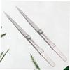 NOLITOY 2pcs Professional Steel Tweezers Set Pointed Tweezers Kit Soft Tip for Jewelry Making Nail Art view 3