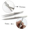 NOLITOY 2pcs Professional Steel Tweezers Set Pointed Tweezers Kit Soft Tip for Jewelry Making Nail Art view 4