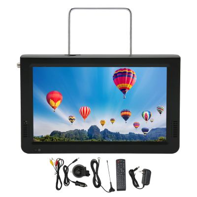 Sanpyl 10 Inch Portable TV, Rechargeable ATSC Digital TV with VGA, AV, USB, SD Card Slot, MMC, Digital Tuner, Suction Cup & 12V Car Charger & Remote Control, 1800mAh Rechargeable