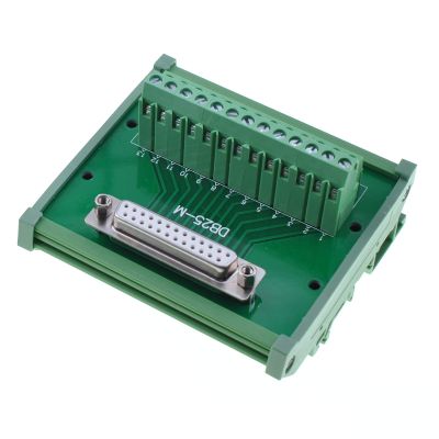 Ganasome DB25 D-Sub Female Header Breakout Board Terminal Block for DIN Rail Mounting, 35mm C45 Rails