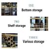 Ceiling Wine Rack - Hanging Floating Shelves, Gold Plant Stand Wine Bottle Rack, Bar Storage Shelves with Glass Holder, Display Rack for Home / Dining / Room / Kitchen, Easy to install ( Size : 90*30* view 4