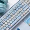 daixiahu Mao Height Cat Shape Theme keycaps PBT keycaps Customized keycap Set Suitable for 61/87/104/108 Cherry MX Switch and Other Mechanical Keyboards (Blue) view 2