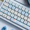daixiahu Mao Height Cat Shape Theme keycaps PBT keycaps Customized keycap Set Suitable for 61/87/104/108 Cherry MX Switch and Other Mechanical Keyboards (Blue) view 3