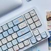 daixiahu Mao Height Cat Shape Theme keycaps PBT keycaps Customized keycap Set Suitable for 61/87/104/108 Cherry MX Switch and Other Mechanical Keyboards (Blue) view 4