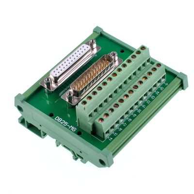 Ganasome DB25 D-Sub Male & Female Header Breakout Board Terminal Block for DIN Rail Mounting, 35mm C45 Rails