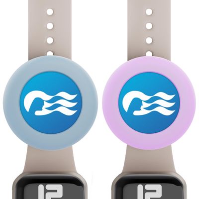 SPOMOX Princess Cruise Medallion holder Watch Adapter [2 Pack], Silicone Princess Medallion Holders Accessories for Carnival Ocean Medallion, Also for Apple Airtag Dog Collar Holder (Blue/Purple)